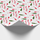 Wijnthema aangepast kerstfeestdag ompakken papier (Hoek)