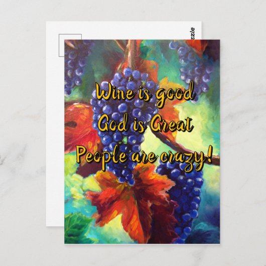 Wijnthema Briefkaart (Voorkant / Achterkant)