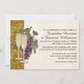 Wijnthema Champagne Grapes Modern Simple Wedding Kaart (Voorkant)