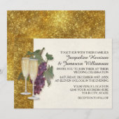 Wijnthema Champagne Grapes Modern Simple Wedding Kaart (Voorkant / Achterkant)