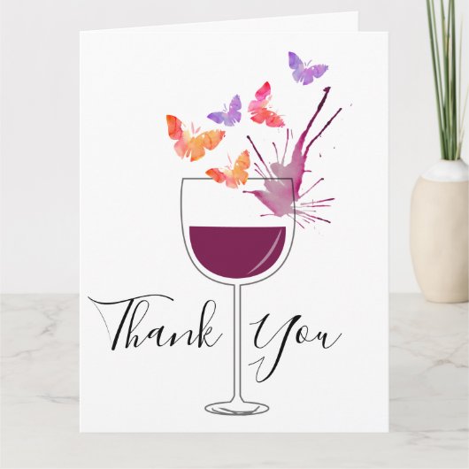wijnthema , dank je wel bedankkaart (Voorkant)
