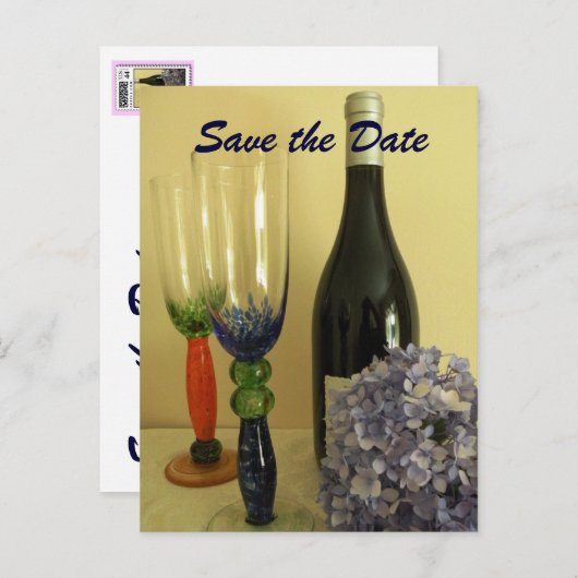 Wijnthema Het Briefkaart Datum opslaan (Voorkant / Achterkant)