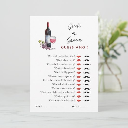 Wijnthema Hij zei dat ze zei Vrijgezellenfeest spe Kaart (Staand voorkant)