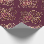 Wijnthema in vintage Paris Burgundy rood en goud Cadeaupapier (Hoek)