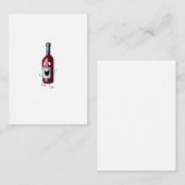 Wijnthema, rode wijn, fles wijn notitiekaartje (Voorkant / Achterkant)