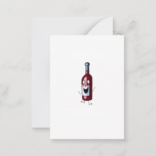 Wijnthema, rode wijn, fles wijn notitiekaartje (Voorkant)