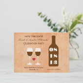 Wijnthema Sla de datumkaart op Save The Date (Staand voorkant)
