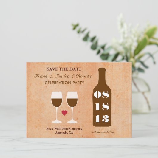 Wijnthema Sla de datumkaart op Save The Date (Staand voorkant)
