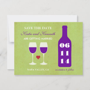 Wijnthema Sla de datumkaart op Save The Date