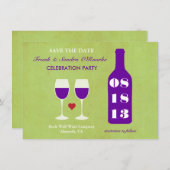 Wijnthema Sla de datumkaart op Save The Date (Voorkant / Achterkant)