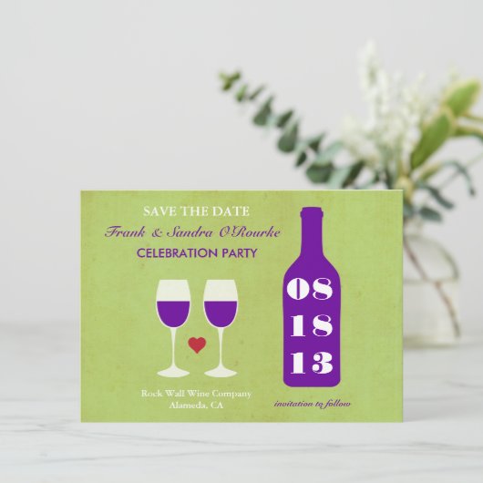 Wijnthema Sla de datumkaart op Save The Date (Staand voorkant)