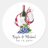 Wijnthema speciale gelegenheid viering  ronde sticker (Voorkant)