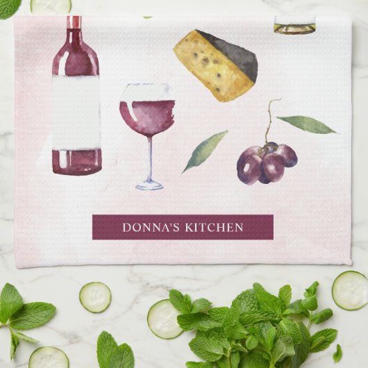 Wijnthema Theedoek (Gevouwen)