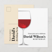 wijnthema , uitnodiging voor Briefkaart op verjaar (Voorkant / Achterkant)