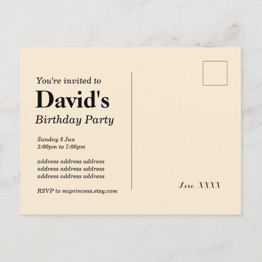 wijnthema , uitnodiging voor Briefkaart op verjaar (Achterkant)