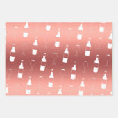 Wijnthema Wrappapier - Roos Gold Inpakpapier Vel (Voorkant 3)