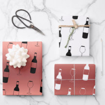 Wijnthema Wrappapier - Roos Gold