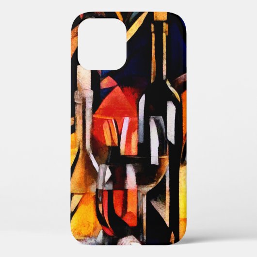 Wijnthema's in de stijl van het cubisme. Flessen, Case-Mate iPhone Case (Achterkant)