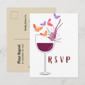 wijnthema's, vlinderbloemig Briefkaart RSVP (Voorkant / Achterkant)