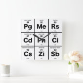 Wijntijd Periodieke Tabel Vierkante Klok (Huis)