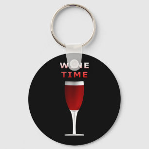 Wijntijd Ronde Button Sleutelhanger