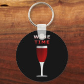 Wijntijd Ronde Button Sleutelhanger (Voorkant)