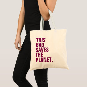 Wijntoon "Deze tas redt de planeet" canvas tas
