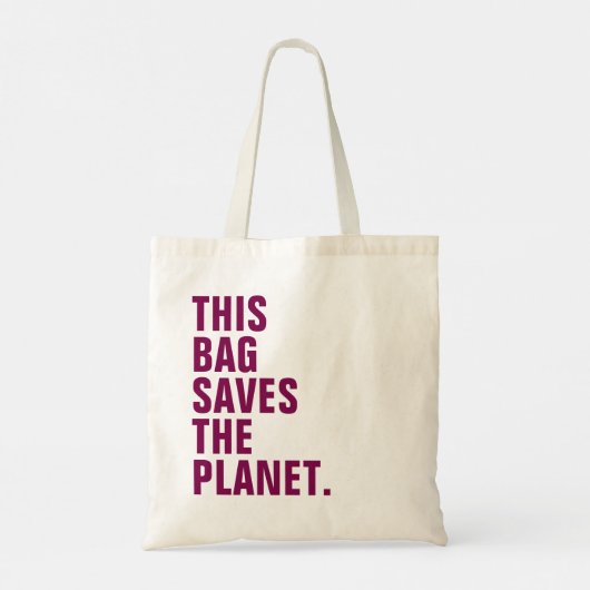 Wijntoon "Deze tas redt de planeet" canvas tas (Achterkant)