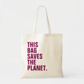 Wijntoon "Deze tas redt de planeet" canvas tas (Voorkant)