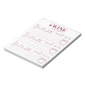 Wijntracker, Drink met wijnoverloop Pagina Notitieblok (Linkerzijde)