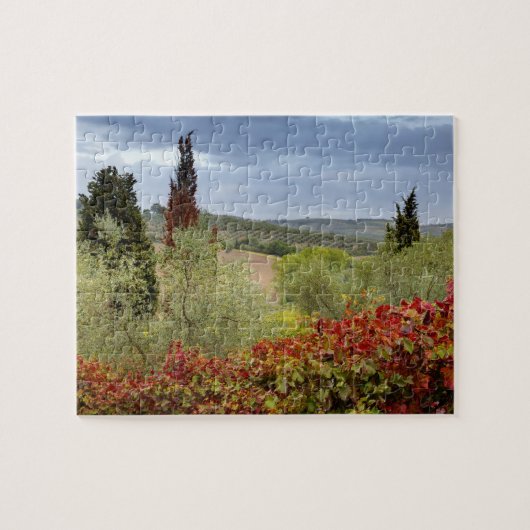 Wijntuin bij Montalcino, Toscane, Italië Legpuzzel (Horizontaal)