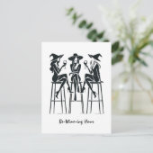 Wijnuur,Elegante Heksen Wijnavond,Modern Briefkaart (Staand voorkant)