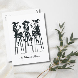 Wijnuur,Elegante Heksen Wijnavond,Modern Briefkaart