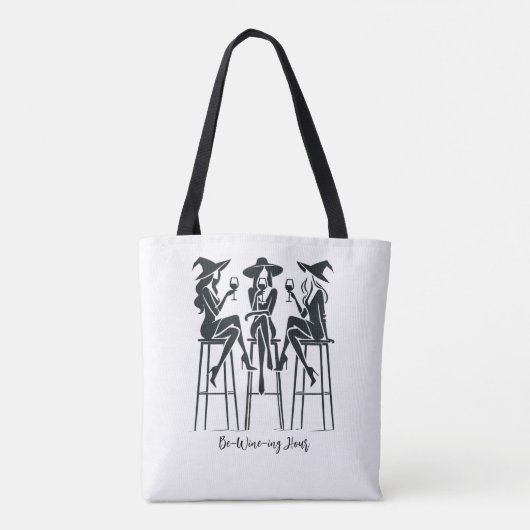 Wijnuur,Elke heks een wijntje,Modern Tote Bag (Achterkant)