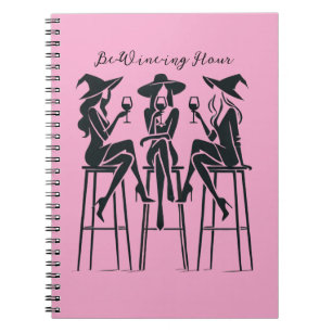 Wijnuurtje,Elegante Heksen Wijn Nacht,Modern Notitieboek