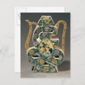 Wijnvaas in de vorm van het teken "shou" briefkaart (Voorkant / Achterkant)