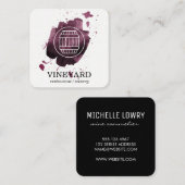 Wijnvat | Artistiek Geborsteld | Wijngaard Vierkante Visitekaartje (Voorkant / Achterkant)