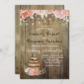 Wijnvat Boho rustieke schuur String Lights Bruilof Kaart (Voorkant / Achterkant)