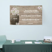 Wijnvat Country Rustic, Roze Bloemen, Custom Spandoek (Beurs)