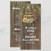 Wijnvat Cowboy laarzen Land Bruiloft Programma's (Voorkant / Achterkant)