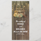 Wijnvat Cowboy laarzen Land Bruiloft Programma's (Voorkant)