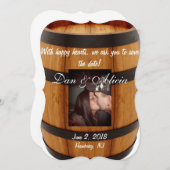 Wijnvat de datum opslaan save the date (Voorkant / Achterkant)