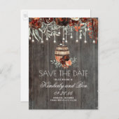 Wijnvat en Bourgogne Rustiek Save the Date Aankondigingskaart (Voorkant / Achterkant)
