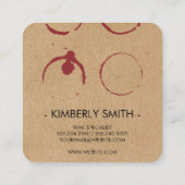 Wijnvat en glas | Sommelier Vierkante Visitekaartje (Achterkant)