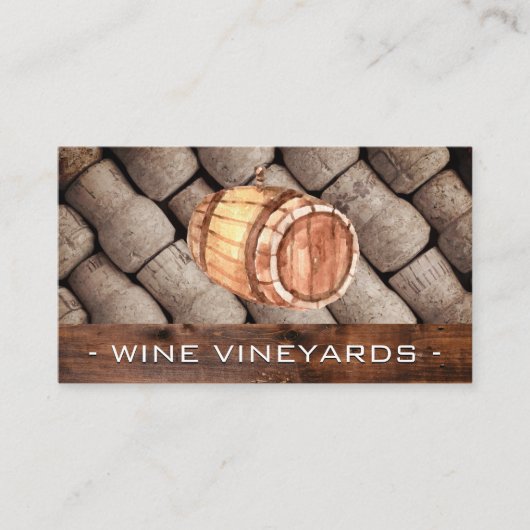 Wijnvat en kurken visitekaartje (Voorkant)