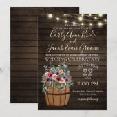 Wijnvat en Rozen Rustieke Bourgogne en Blauw Kaart (Voorkant / Achterkant)