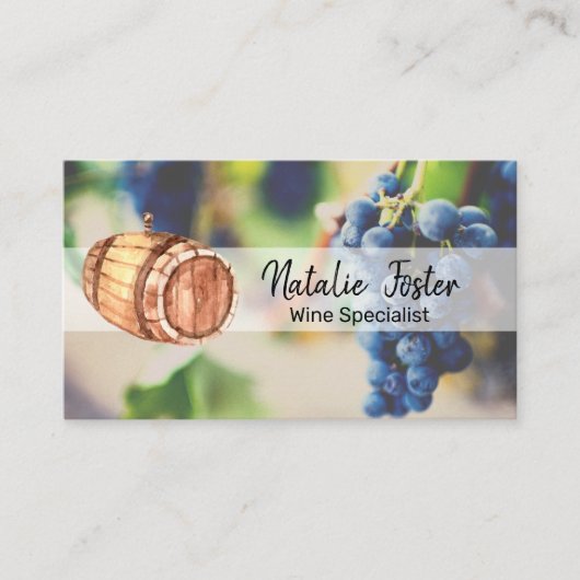 Wijnvat en wijngaard Estate Visitekaartje (Voorkant)