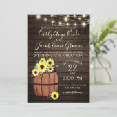 Wijnvat en Zonnebloemen Rustiek Hout en Lichten Kaart (Staand voorkant)