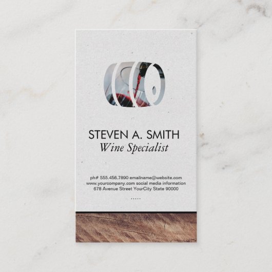 wijnvat | houtafwerking | Wijnliefhebbers Visitekaartje (Voorkant)