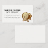 Wijnvat met vintage schets visitekaartje (Voorkant / Achterkant)